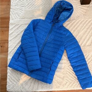 Lands’ End Blue Puffer Jacket with Hood